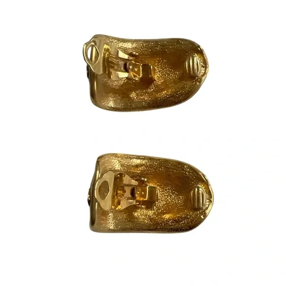 Vintage 80’s Neiman Marcus leopard print enamel clip earrings - Picture 3 of 3